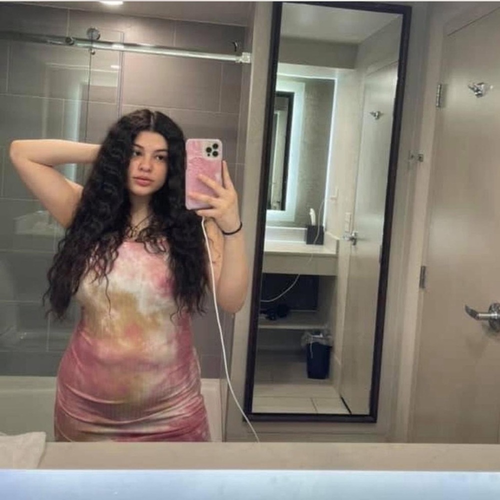 Pink and Yellow Tie-Dye Dress